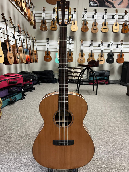 Pono BN4-4 Solid Cedar/Rosewood Large Body Baritone Nui Ukulele w/Case