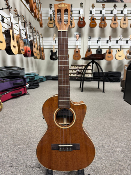 KALA KA-SMH-TG-CE Solid Mahogany Electric Tenor Ukulele w/Cutaway