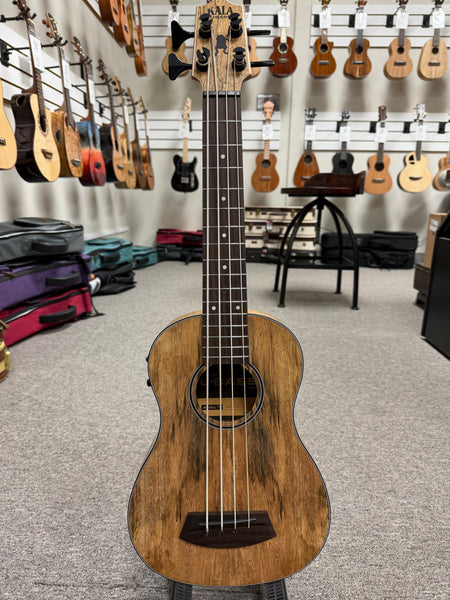 KALA Spalted Mango Acoustic-Electric U-Bass w/Case - UBASS-SP-MNG-FS