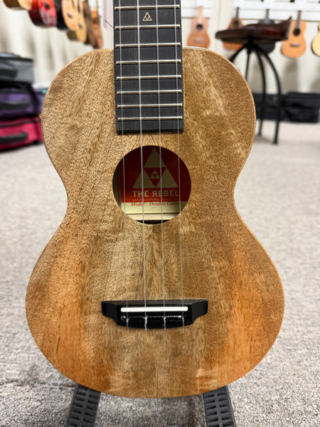 Rebel Double Creme Solid Mango Concert Ukulele w/Case #1 - Matte Finish