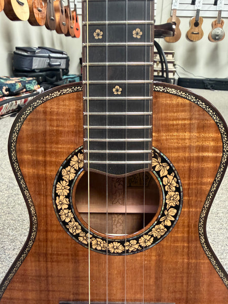 Petros Custom Solid Curly Koa Tenor Ukulele w/Case #203