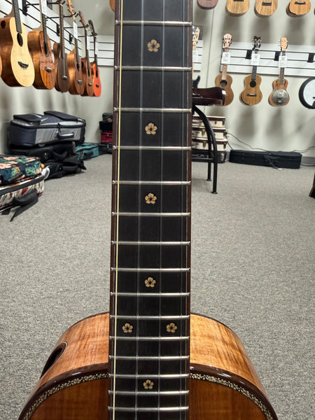 Petros Custom Solid Curly Koa Tenor Ukulele w/Case #203