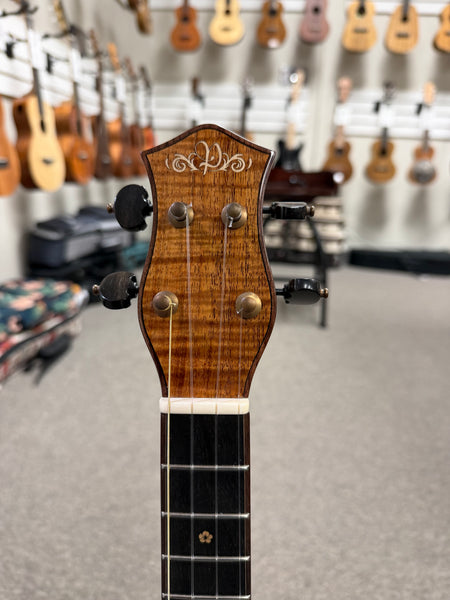 Petros Custom Solid Curly Koa Tenor Ukulele w/Case #203