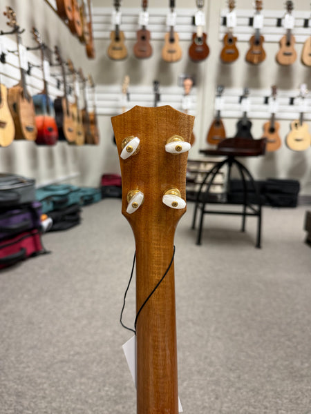 Rebel Double Cheese Solid Spruce/Mahogany Concert Ukulele w/Case - Side Sound Port