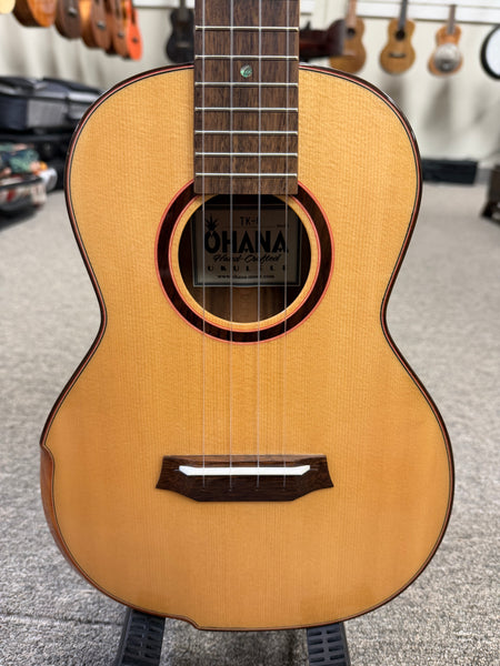 OHANA TK-6 Solid Spruce/Acacia Tenor Ukulele w/Comfort Armrest