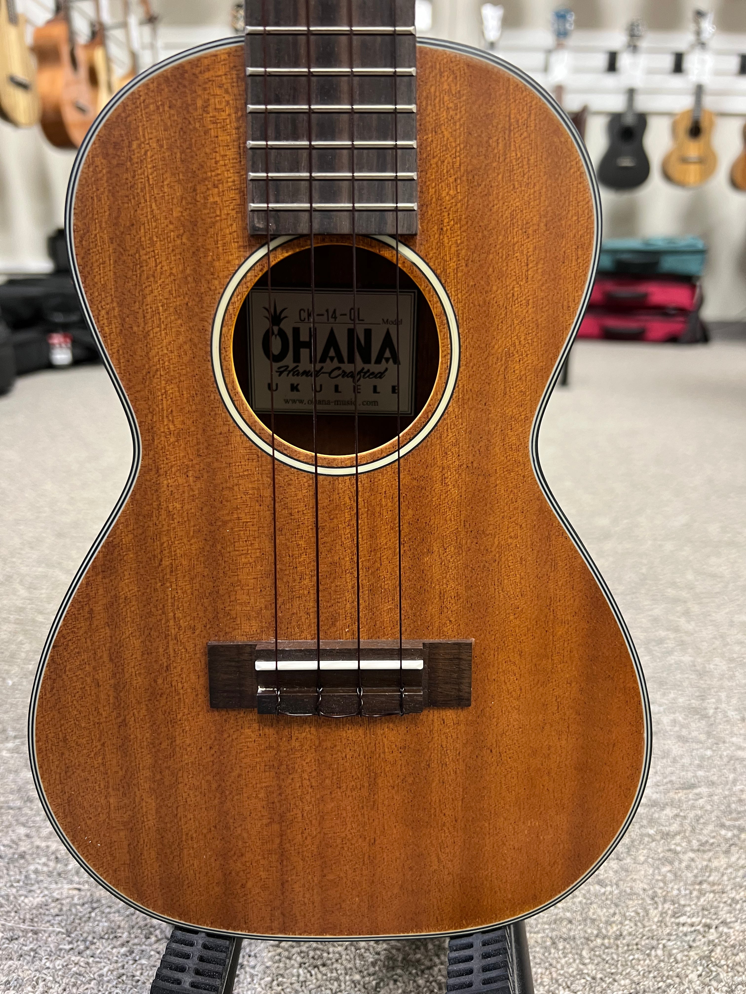 OHANA CK-14CL Mahogany Concert Ukulele w/Case - Cynthia Lin Signature Series