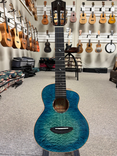 aNueNue UT-188MB Solid Sapele/Cedar/Koa Tenor Ukulele w/Case - Moana Blue
