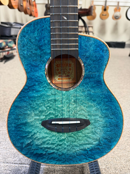 aNueNue UT-188MB Solid Sapele/Cedar/Koa Tenor Ukulele w/Case - Moana Blue