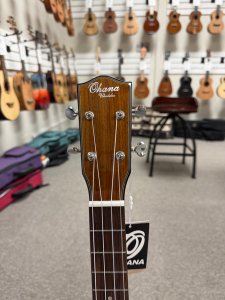 Ohana BK-35GCE Solid Mahogany Electric Baritone Ukulele - Cutaway