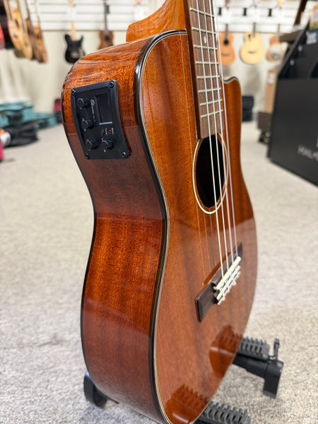 Ohana BK-35GCE Solid Mahogany Electric Baritone Ukulele - Cutaway