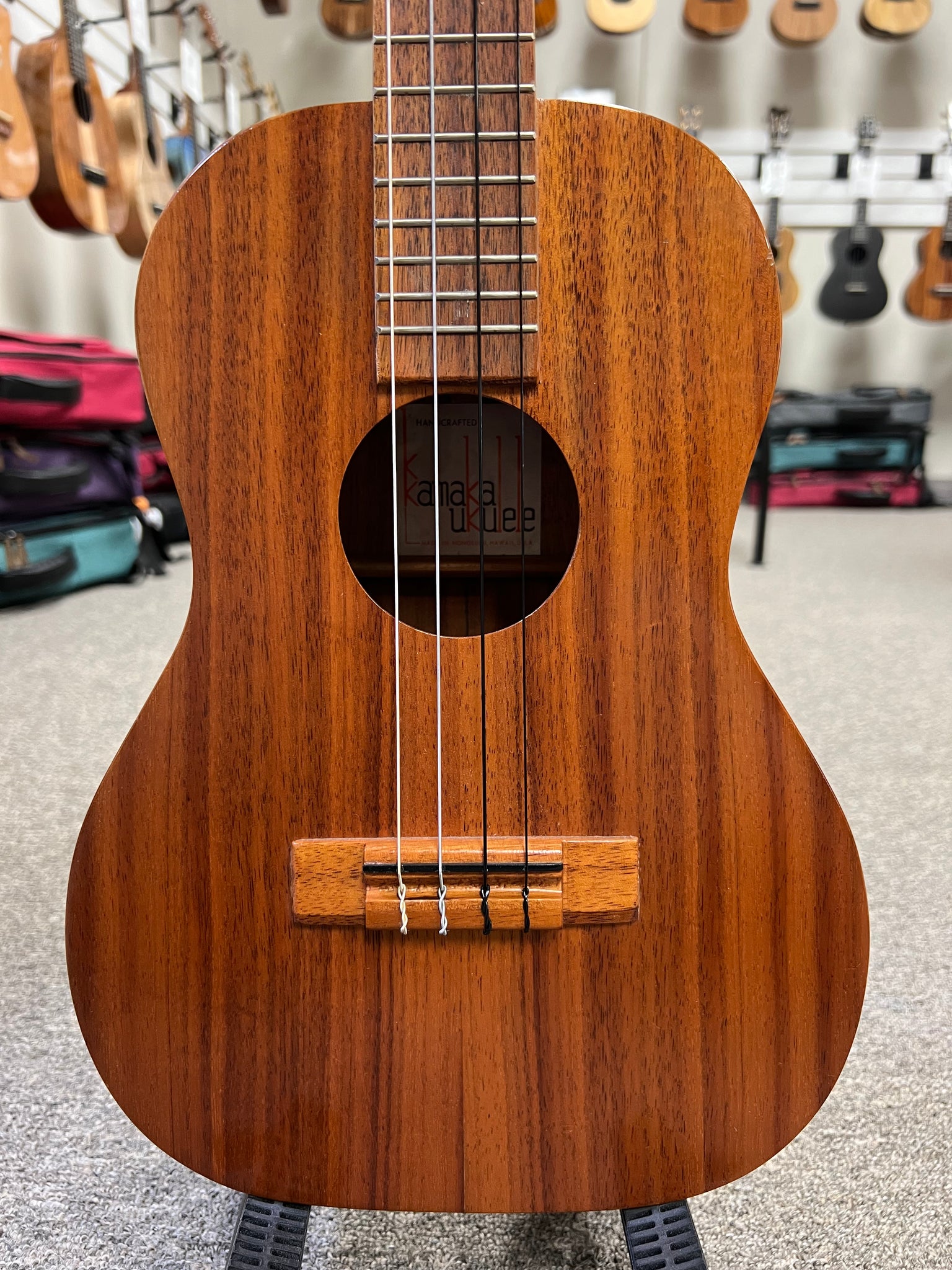 Kamaka Vintage Solid Koa Baritone Ukulele w/Case - Pre-Loved - 1970's White Label - HF4