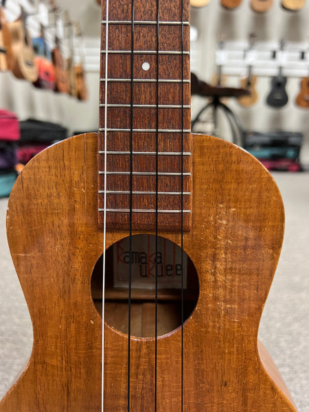 Kamaka Vintage Tiki Solid Koa Concert Ukulele w/Case - Made in Hawaii - Pre-Loved