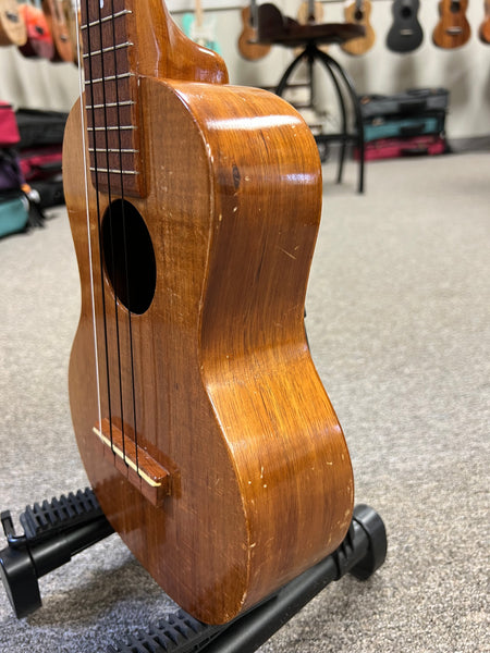 Kamaka Vintage Tiki Solid Koa Concert Ukulele w/Case - Made in Hawaii - Pre-Loved