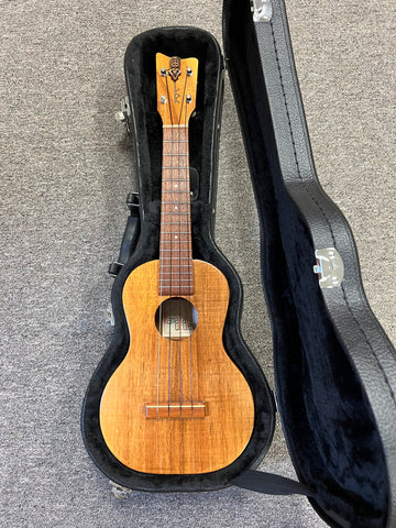 Kamaka Vintage Tiki Solid Koa Concert Ukulele w/Case - Made in Hawaii -  Pre-Loved