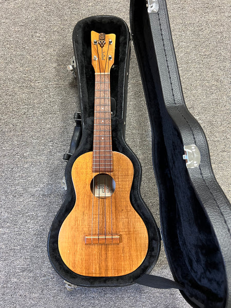 Kamaka Vintage Tiki Solid Koa Concert Ukulele w/Case - Made in Hawaii - Pre-Loved