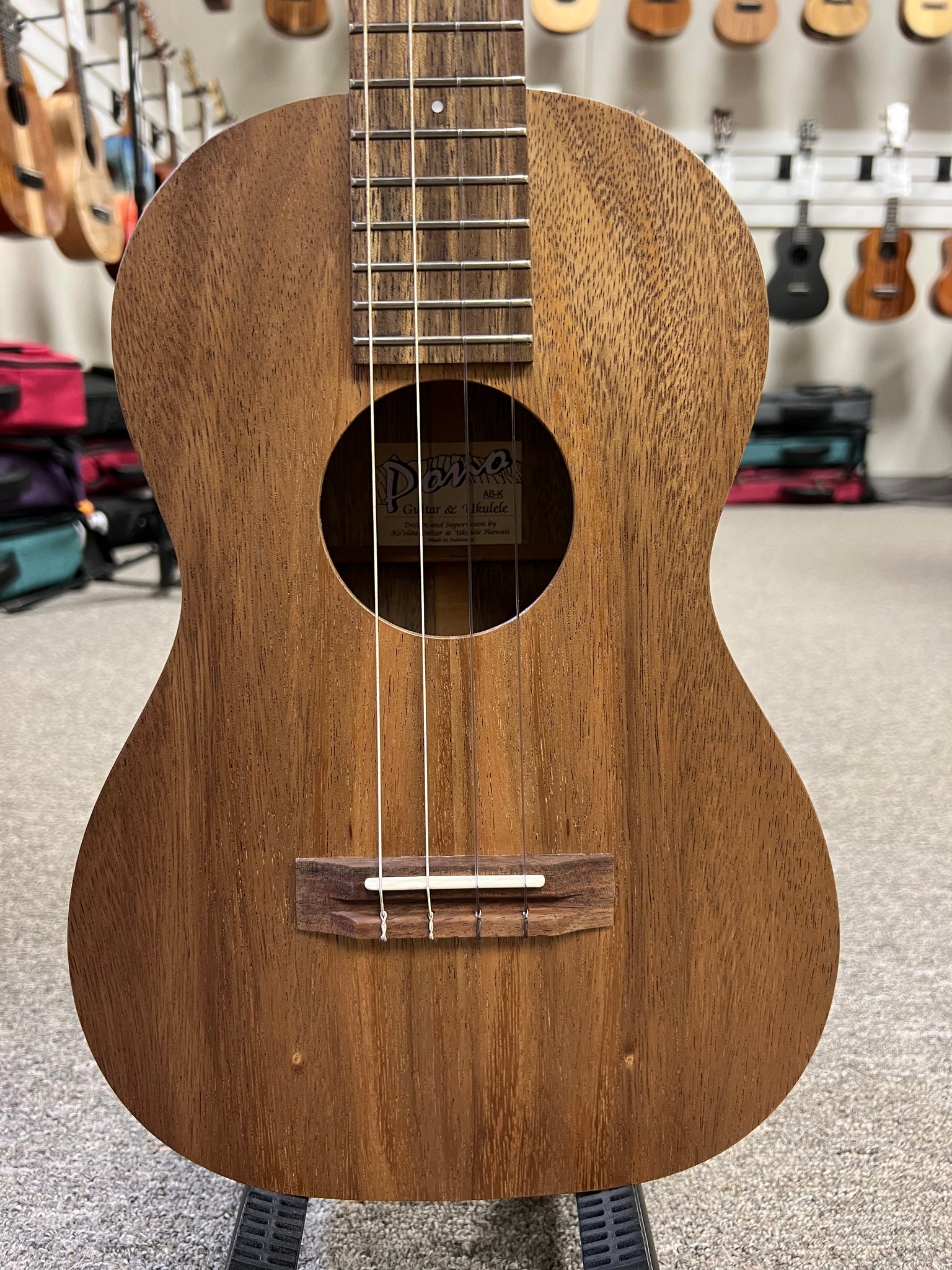 Pono AB-K Solid Acacia Baritone Ukulele - Kalele Series