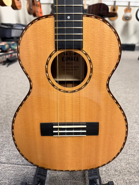 Kamaka Solid Spruce/Koa Deluxe Slotted Headstock Tenor Ukulele w/Case (HF-3DI) - Pre Loved