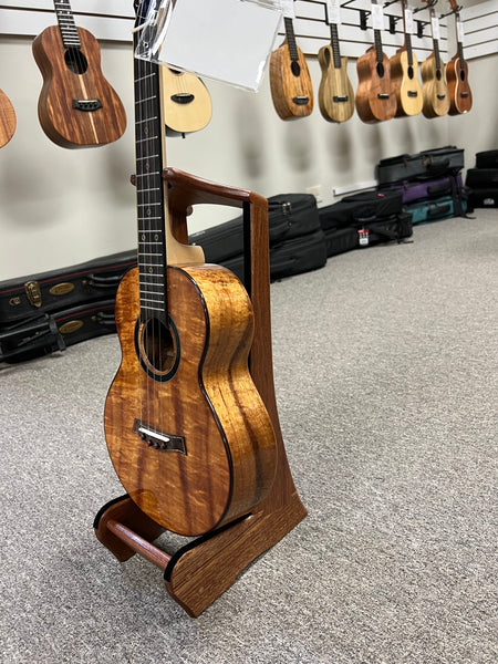 Custom Sapele Wood Ukulele Stand by Lee Murdock - Sapele Uke Stand - Aloha City Ukes