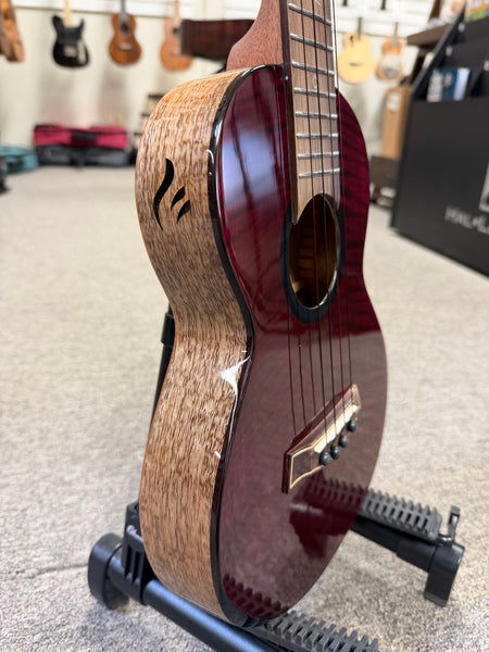 Flight Songbird Purple Electric Slimline Tenor Ukulele w/Case - Solid Flamed Maple/Solid Mango