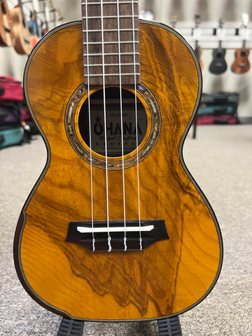 OHANA CK-150SMP Spalted Maple Concert Ukulele - Bevel Armrest