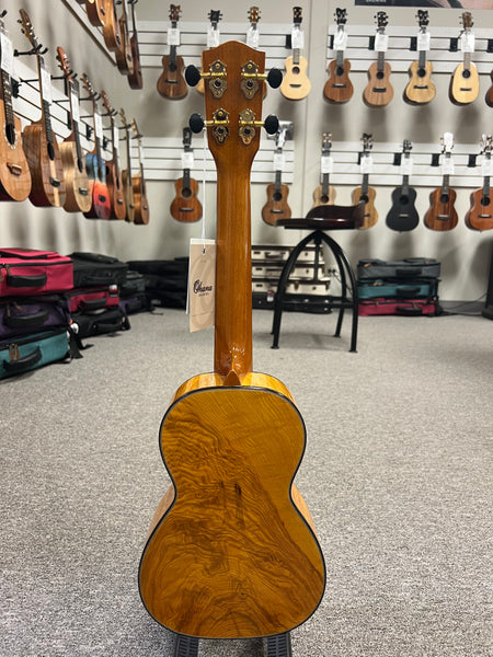 OHANA CK-150SMP Spalted Maple Concert Ukulele - Bevel Armrest