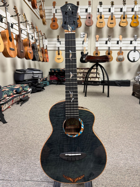 aNueNue Black Whale Solid Cedar/Maple/Rosewood Tenor Ukulele w/Case