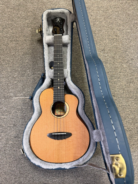 aNueNue UT-214E Cedar Bird Electric Tenor Ukulele w/Case - Solid Cedar/Rosewood