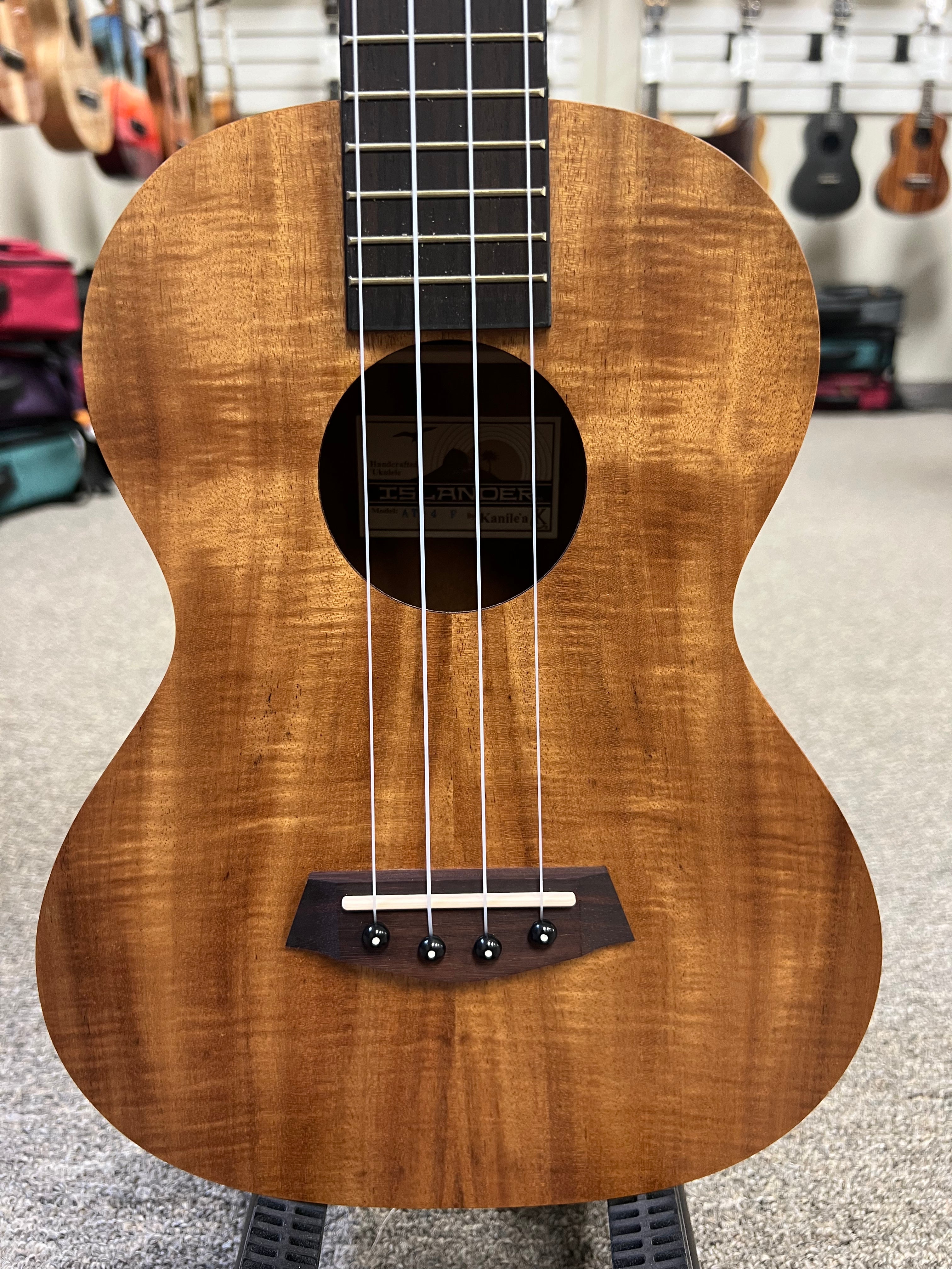 Islander by Kanile a AT 4 Flamed Acacia Tenor Ukulele