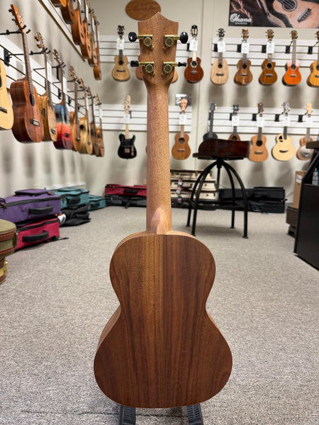 AMAHI C-49 Solid Koa Tenor Ukulele w/Case - Palm Tree Design