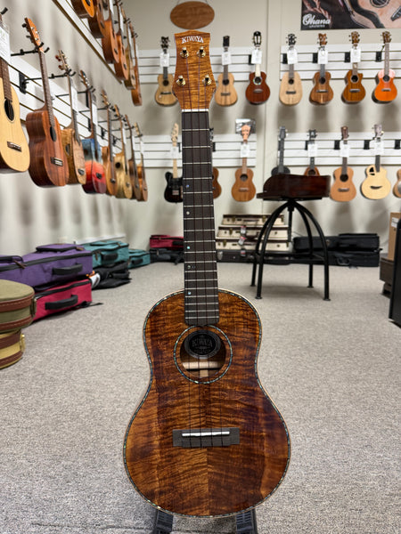 Kiwaya KPT-5K Solid 5A Curly Koa Tenor Ukulele w/Case