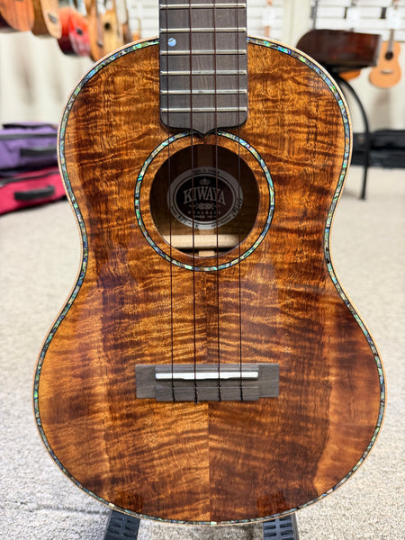 Kiwaya KPT-5K Solid 5A Curly Koa Tenor Ukulele w/Case