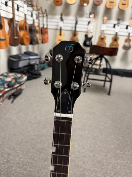 Flight Vanguard Solid Body Electric Ukulele w/Case - Transparent Purple TPP