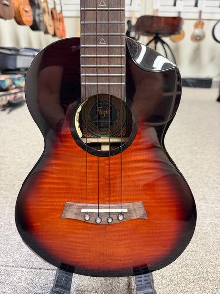 Flight Navigator Solid Flamed Maple/Rosewood Electric Tenor Ukulele w/Case