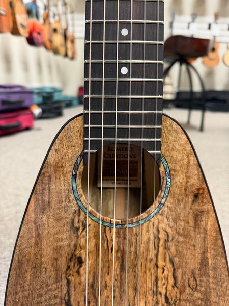 Romero Creations Solid Spalted Mango Tiny Tenor 6 String Guitalele/Guitarlele w/Case #1 - RC-TT6-MG Ukulele