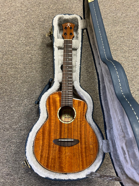 aNueNue UT1K Solid Koa Tenor Ukulele w/Case - Koa Bird Series