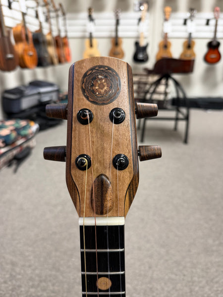 Ray Vincent Solid Cyprus/Ziricote/Bocote Custom Electric Tenor Ukulele w/Case
