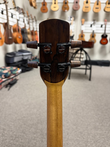 Ray Vincent Solid Cyprus/Ziricote/Bocote Custom Electric Tenor Ukulele w/Case