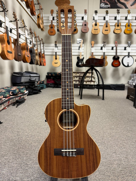 Lanikai ACST-8CET Acacia 8 String Tenor Ukulele w/Case - Solid Top - Cutaway/Fishman Pickup