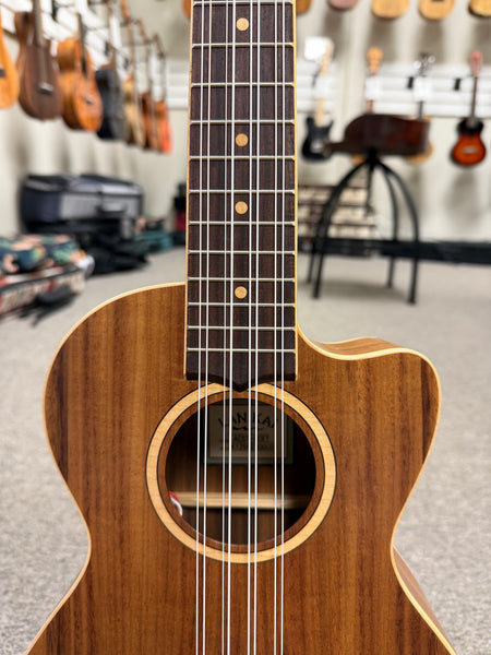 Lanikai ACST-8CET Acacia 8 String Tenor Ukulele w/Case - Solid Top - Cutaway/Fishman Pickup