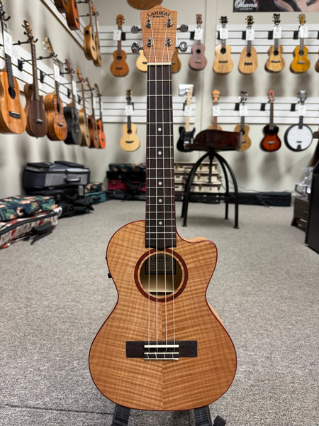 Lanikai FM-CET Flamed Maple Tenor Ukulele w/Case - Cutaway/Fishman Pickup