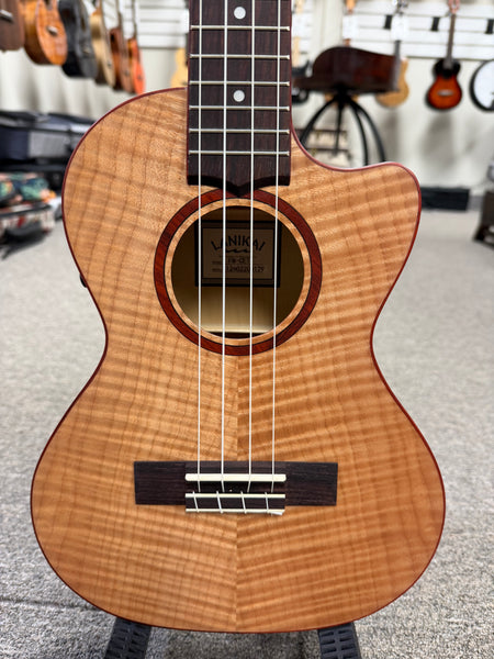 Lanikai FM-CET Flamed Maple Tenor Ukulele w/Case - Cutaway/Fishman Pickup