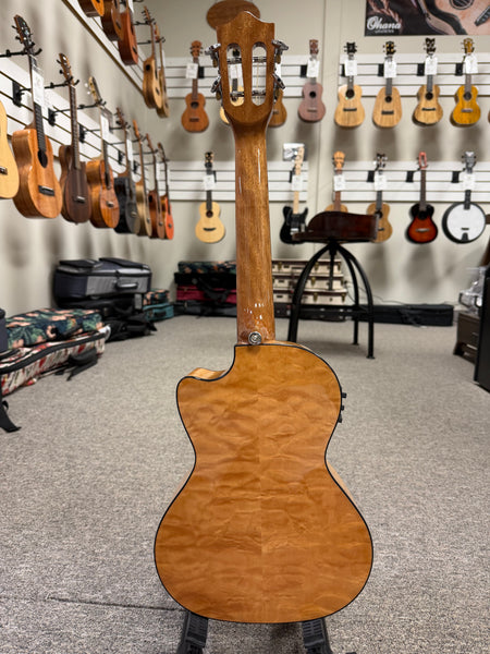 LANIKAI QM-NACET Quilted Maple Electric Tenor Ukulele w/Case - Natural