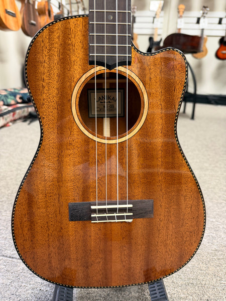 Lanikai MAS-CEB Solid Mahogany Electric Baritone Ukulele w/Case - Cutaway/Fishman Pickup