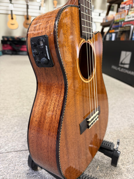 Lanikai MAS-CEB Solid Mahogany Electric Baritone Ukulele w/Case - Cutaway/Fishman Pickup