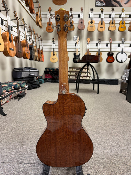 Lanikai MAS-CET Solid Mahogany Electric Tenor Ukulele w/Case - Cutaway/Fishman Pickup