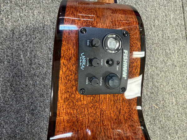 Lanikai MAS-CET Solid Mahogany Electric Tenor Ukulele w/Case - Cutaway/Fishman Pickup