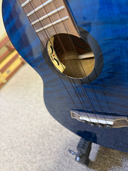 Flight Comet Blue Tenor Electric Ukulele w/Case - Solid Flamed Maple/Solid Mango