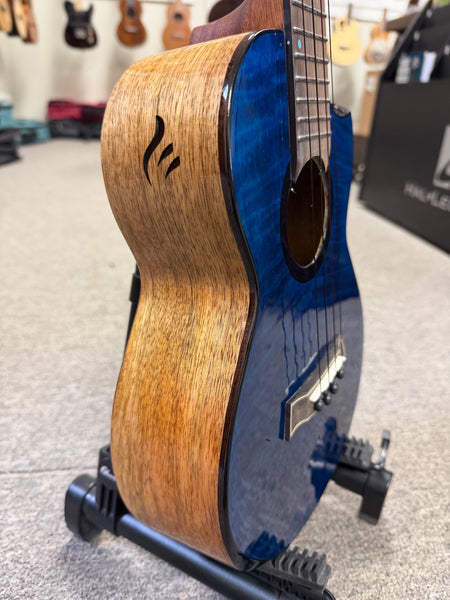 Flight Comet Blue Tenor Electric Ukulele w/Case - Solid Flamed Maple/Solid Mango