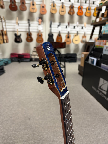 Flight Comet Blue Tenor Electric Ukulele w/Case - Solid Flamed Maple/Solid Mango