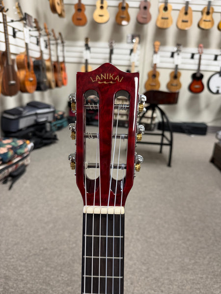 LANIKAI QM-RDCEG Quilted Maple Electric Guitalele w/Case - Transparent Red Guitarlele